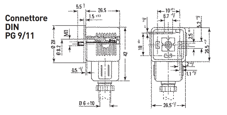 COND DIN-A 182 PG9&PG11 SINGLE - COD. 600000R 
