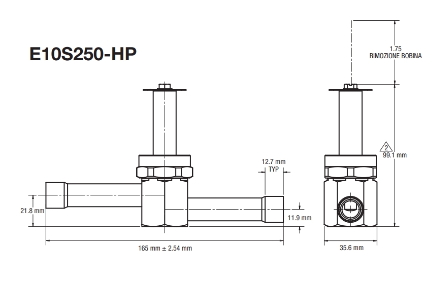 VANNE MAGNETIQUE E10S250-HP 5/8"À BRASER - COD. 3448-00 