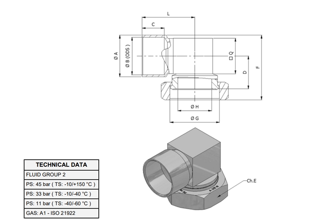 RACCORD COUDÉ U 1700-S14 3/4'' 