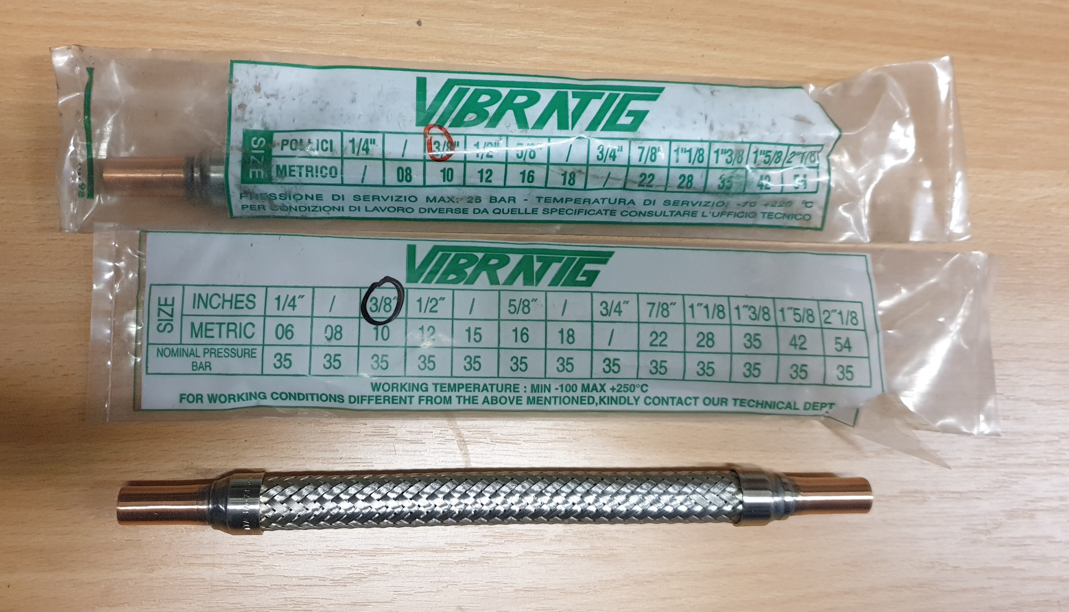 ANTIVIBRANTE VIBRATIG VTG 3/8" PN 35  COD. 7413-003