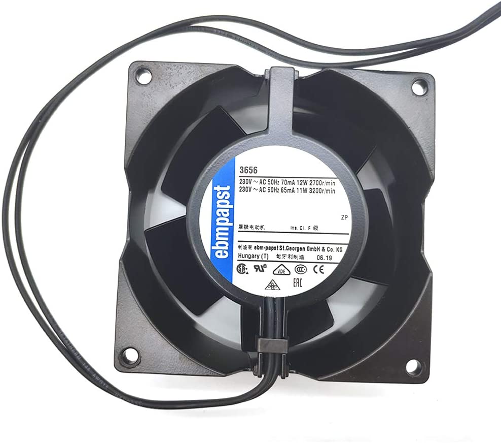 VENTILATEUR EBM-PAPST 3656 - SÉRIE 3000 Ventilateurs CA AC Tubeaxial Fan, 92x92x38mm, 230VAC, 44.1CFM, 12W, 37dBA, 2700R