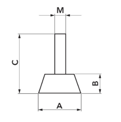 ANTIVIBRANT DE SOL EN CAOUTCHOUC T2  (LOT DE 4 PIÈCES)
