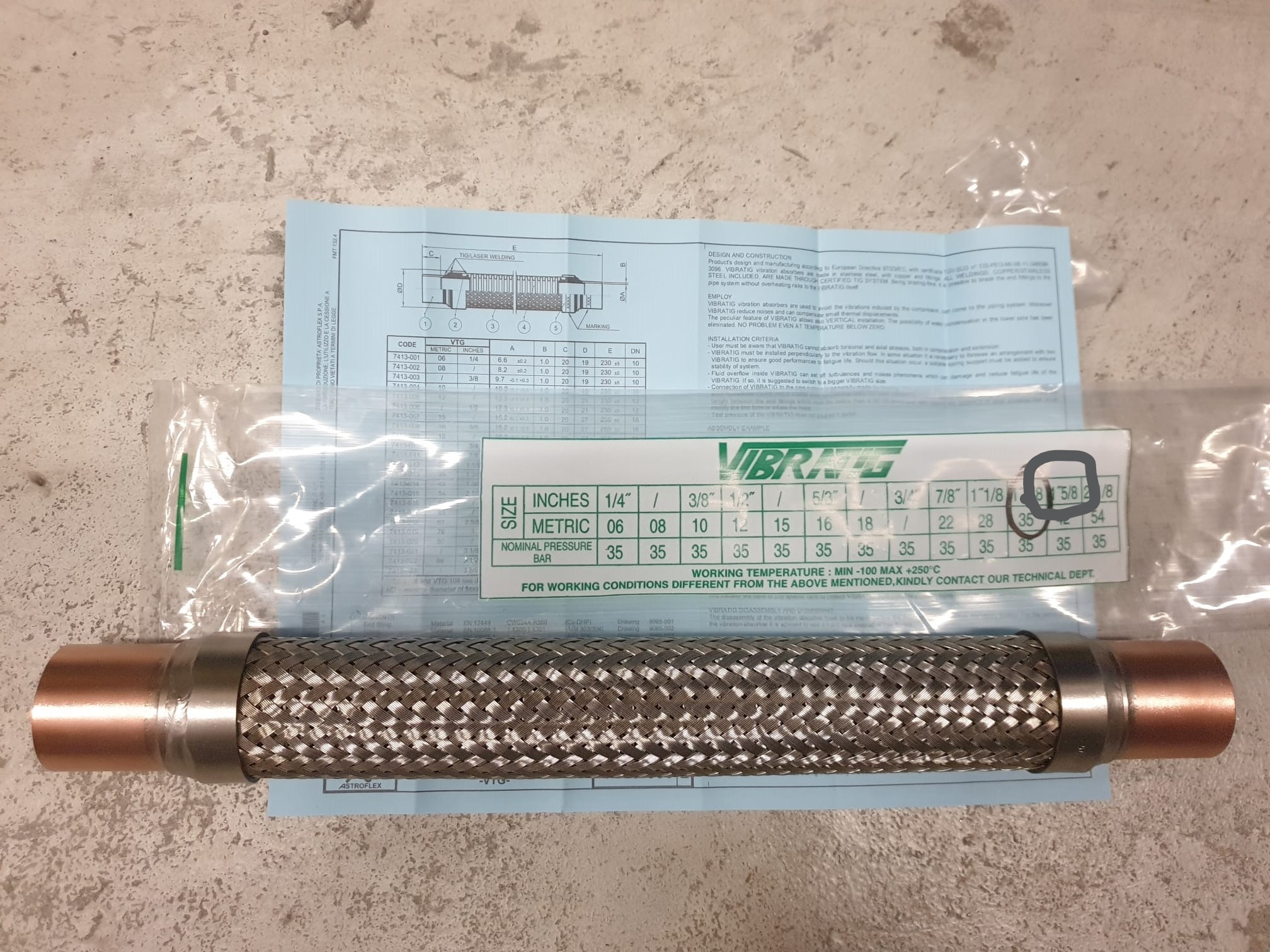 ANTIVIBRANTE VIBRATIG VTG 42 - 1 5/8" PN 35 COD. 7413-014