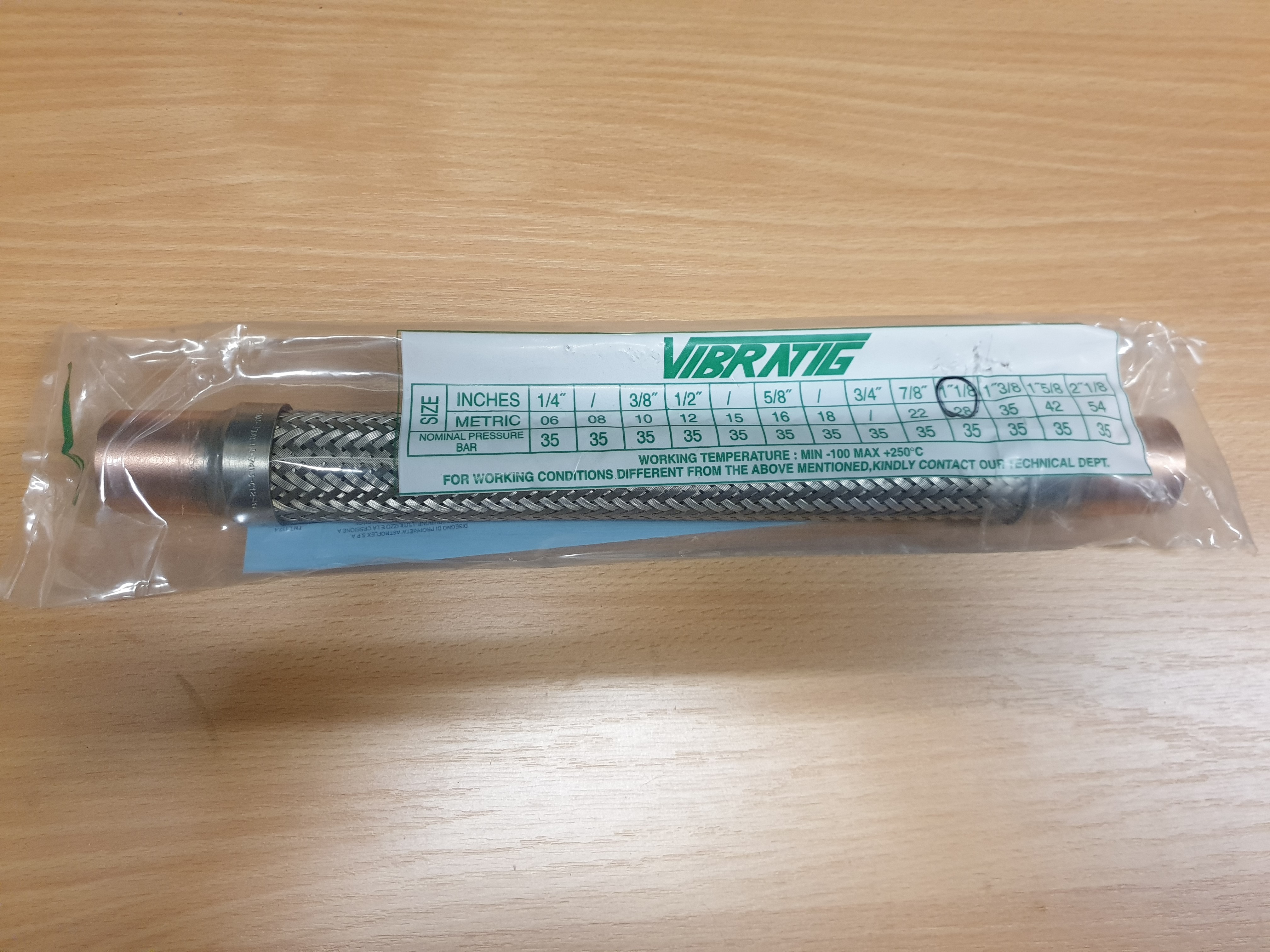 ANTIVIBRANTE VIBRATIG VTG 06 - 1/4" PN 35 COD. 7413-001