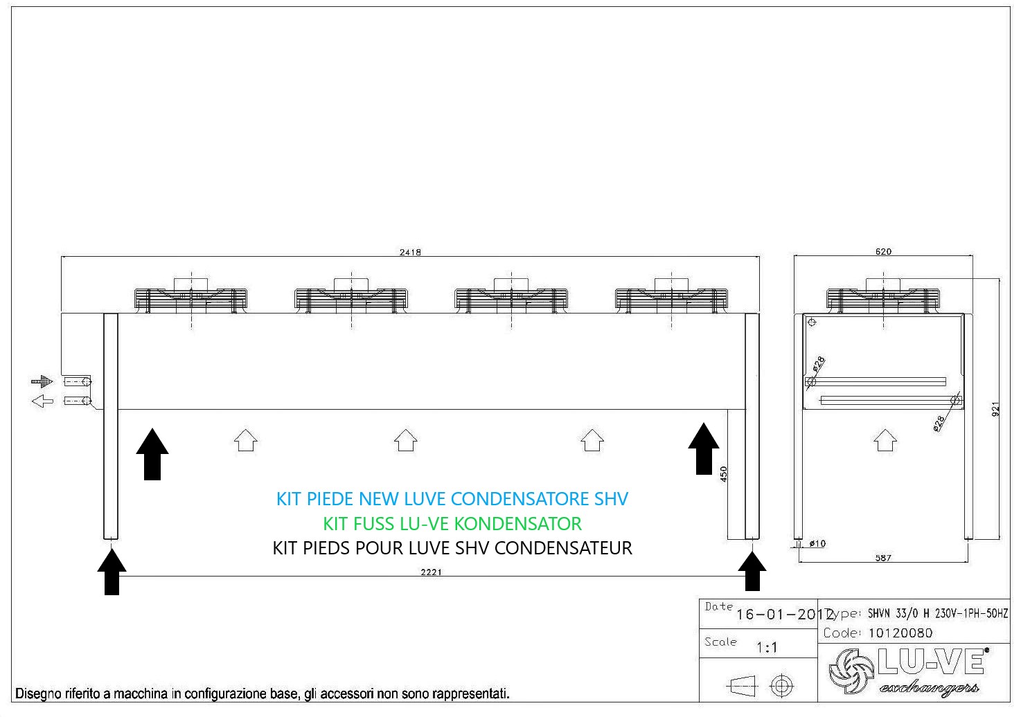 SET DI PIEDINI NEW LUVE CONDENSATORE SHVN/S 
