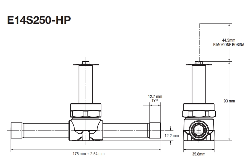 VANNE MAGNETIQUE E14S250-HP 1/2" - COD. 4100-00 