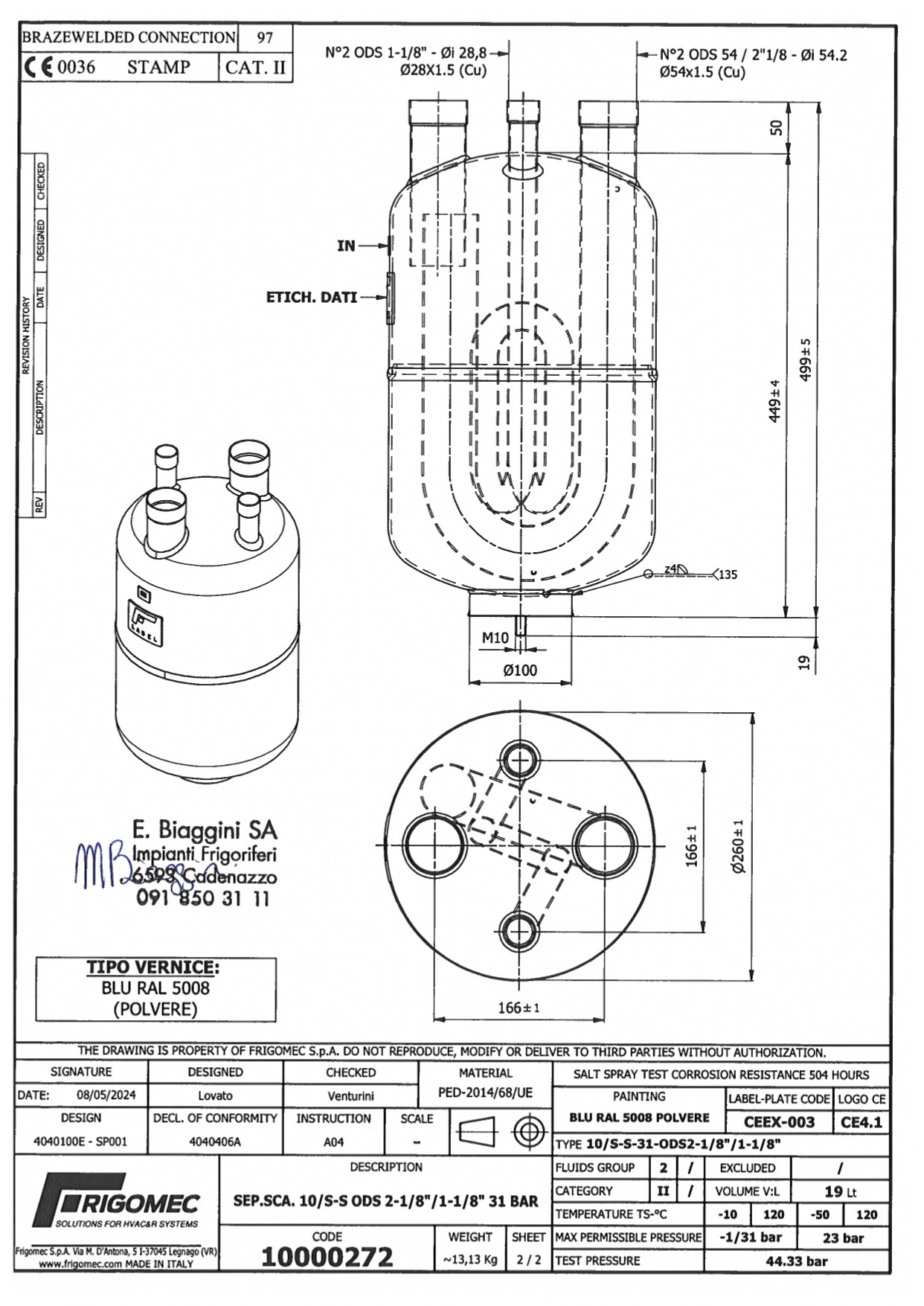 SEP.SCA. 10/S-S ODS 2-1/8"/1-1/8" 31 BAR                   