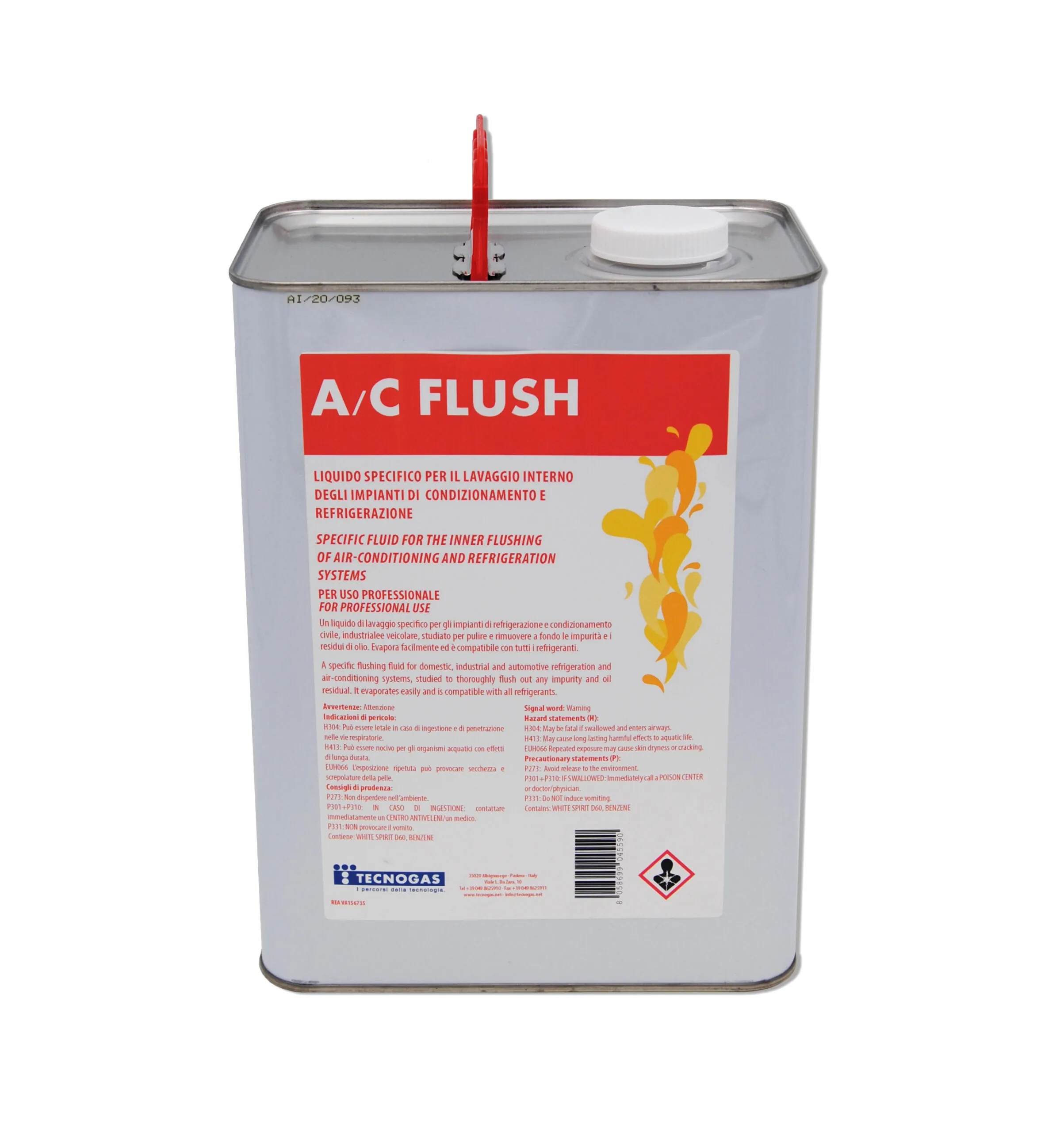 SPEZIFISCHE FLÜSSIGKEIT 10 Lt.  FÜR DAS INNERE WASCHEN VON ROHREN IN KLIMAANLAGEN