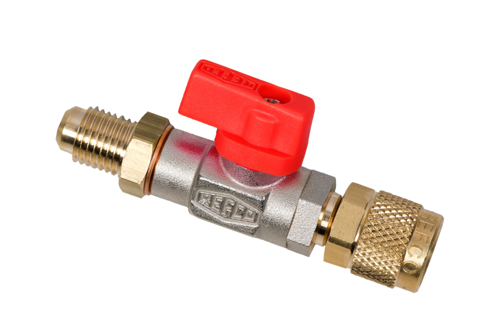 KOMPLETTES VENTIL MIT 1/4" SAE-ANSCHLÜSSEN FÜR WEIBLICH UND MÄNNLICH, ROT