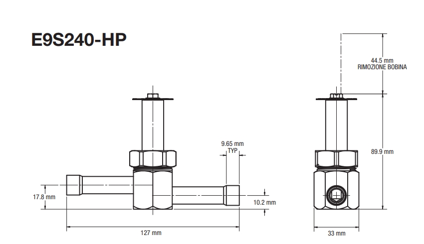 VANNE MAGNETIQUE E9S240-HP 1/2" À BRASER - COD. 4033-00 