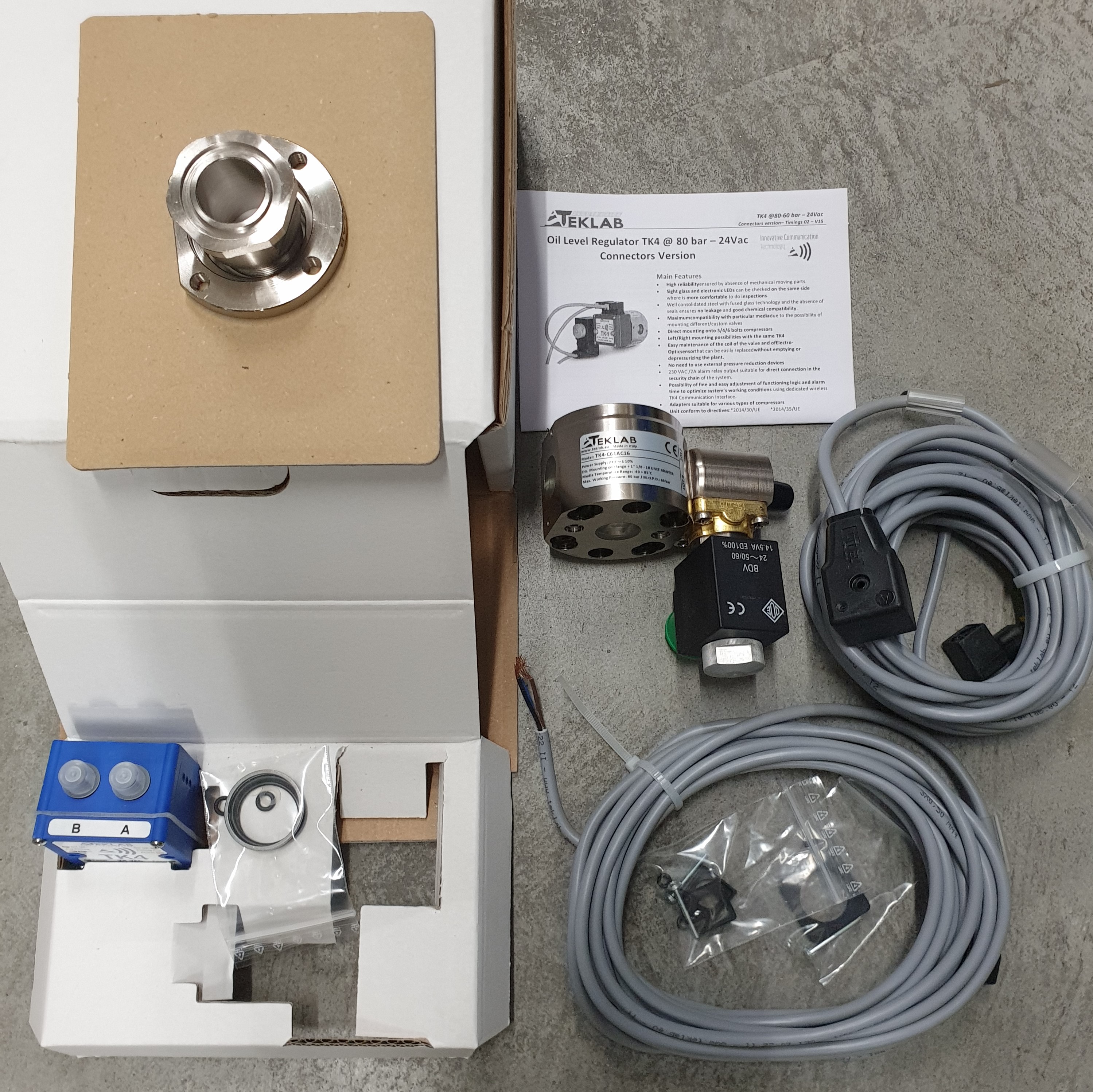 REGOLATORE OLIO TEKLAB TK4 24V, 80/60bar, CONN.6m, V15, Ad.01 