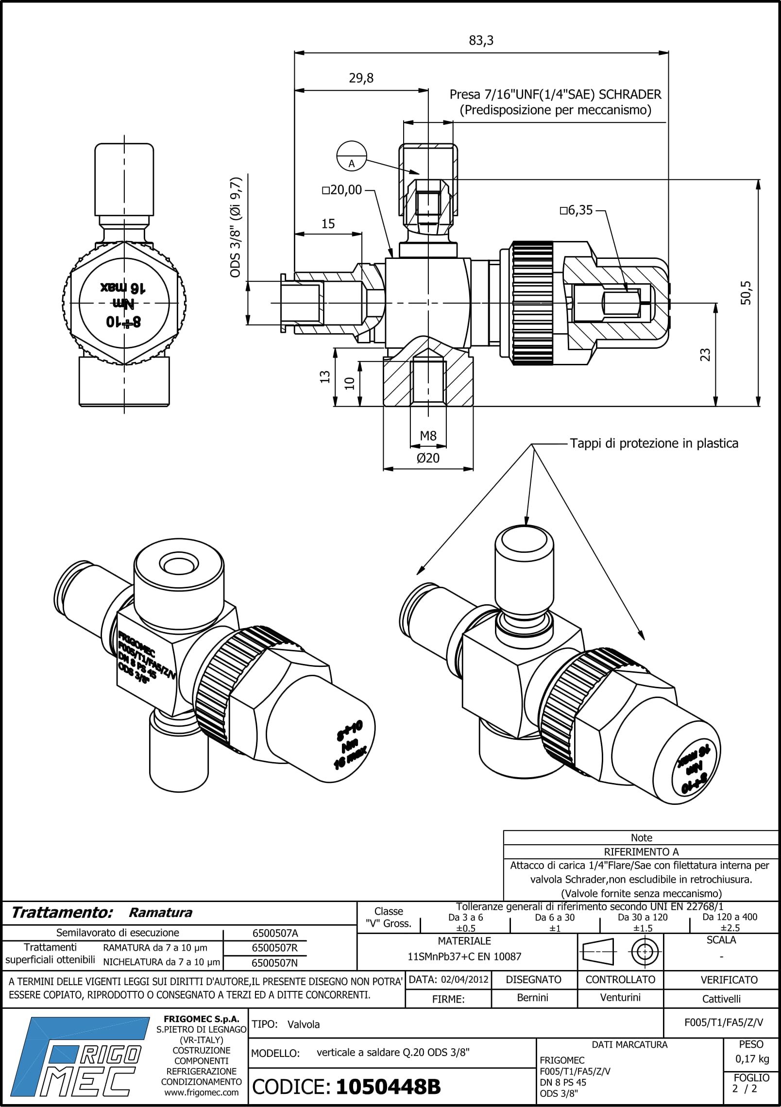 VANNE VERTICALE À SOUDER Q. 20 ODS 3/8" 
