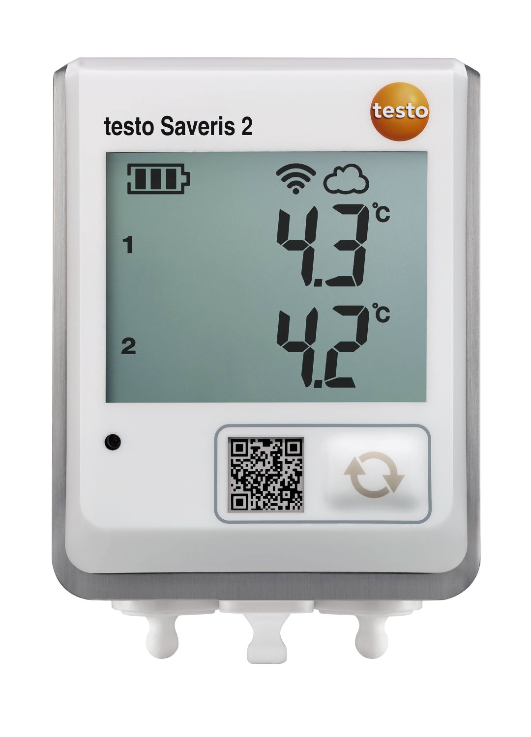 TESTO SAVERIS 2-T2 - FUNK-SATENLOGGER WIFI MIT DISPLAY UND 2 ANSCHLÜSSEN FÜR NTC - TEMPERATURFÜHLER