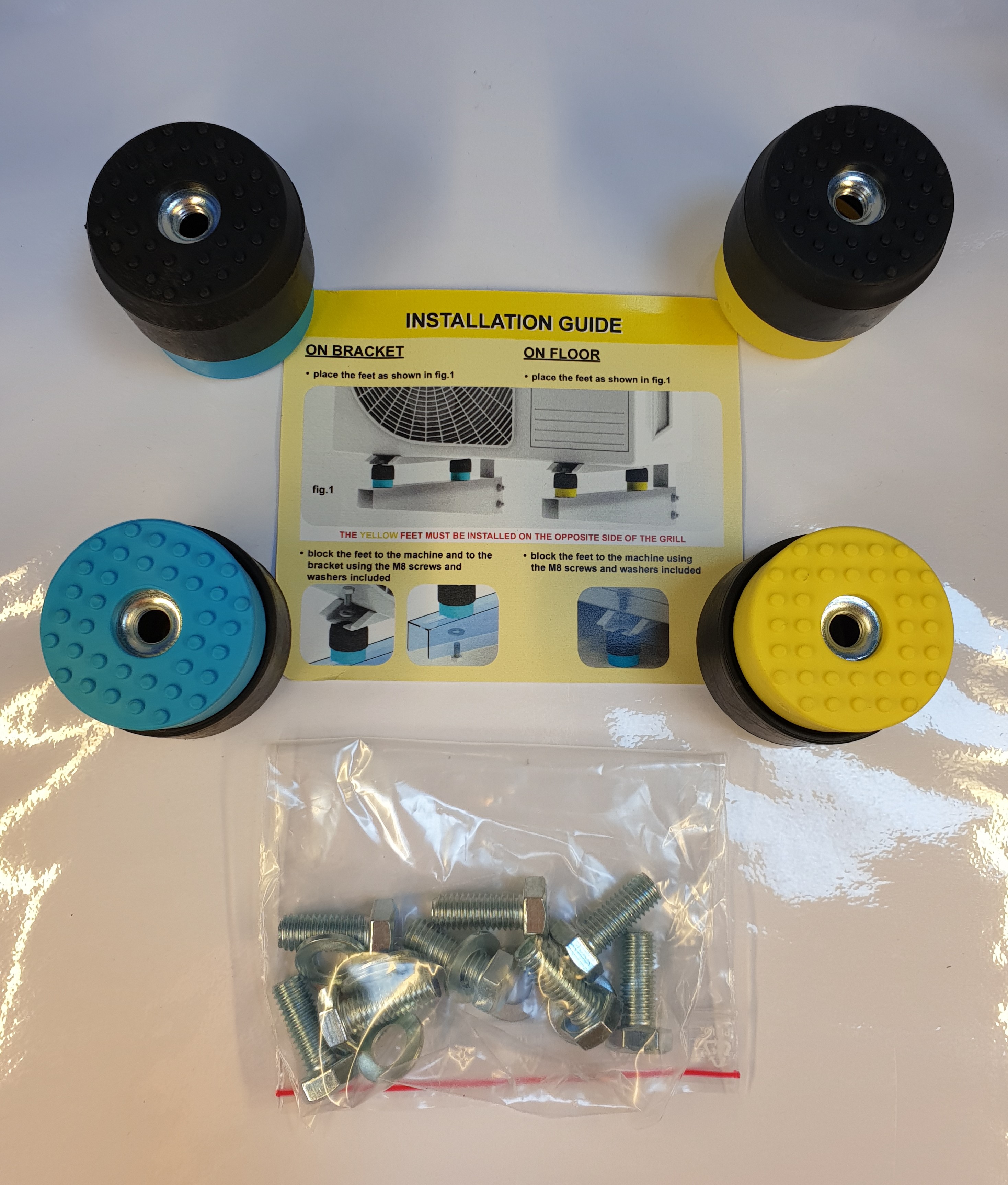 ANTIVIBRANTE KIT CB1MNaG/00000 - PORTATA FINO A 80 KG MOLLA IN ACCIAIO ARMONICO PER UNITÀ ESTERNE