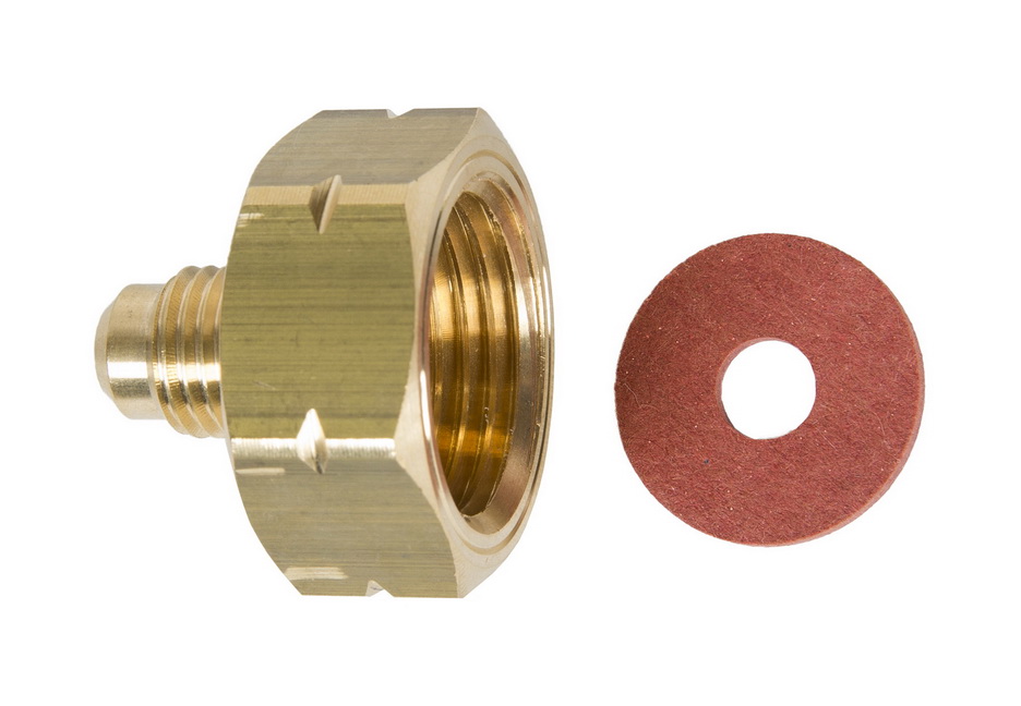 ADATTATORE CON GUARNIZIONE PER GAS INFIAMMABILE Filettatura: W 21.8-14 G-LH x 1⁄4” SAE (7⁄16”-20UNF)
