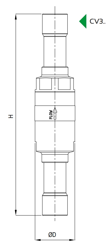 VANNES ANTI RETOUR 5/8" À SOUDER HD ODS-M16 - AVEC RESSORT RENFORCÉ