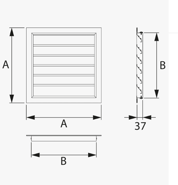 Grille imperméable en aluminium blanc 653x653