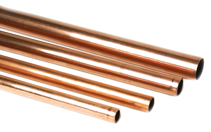 TUBO RAME 2 5/8" IN STANGA PRESS. MAX. 30 BAR mm 62.61 x 66.68 x 5000/6000, RICOTTO, SP. mm 2.035