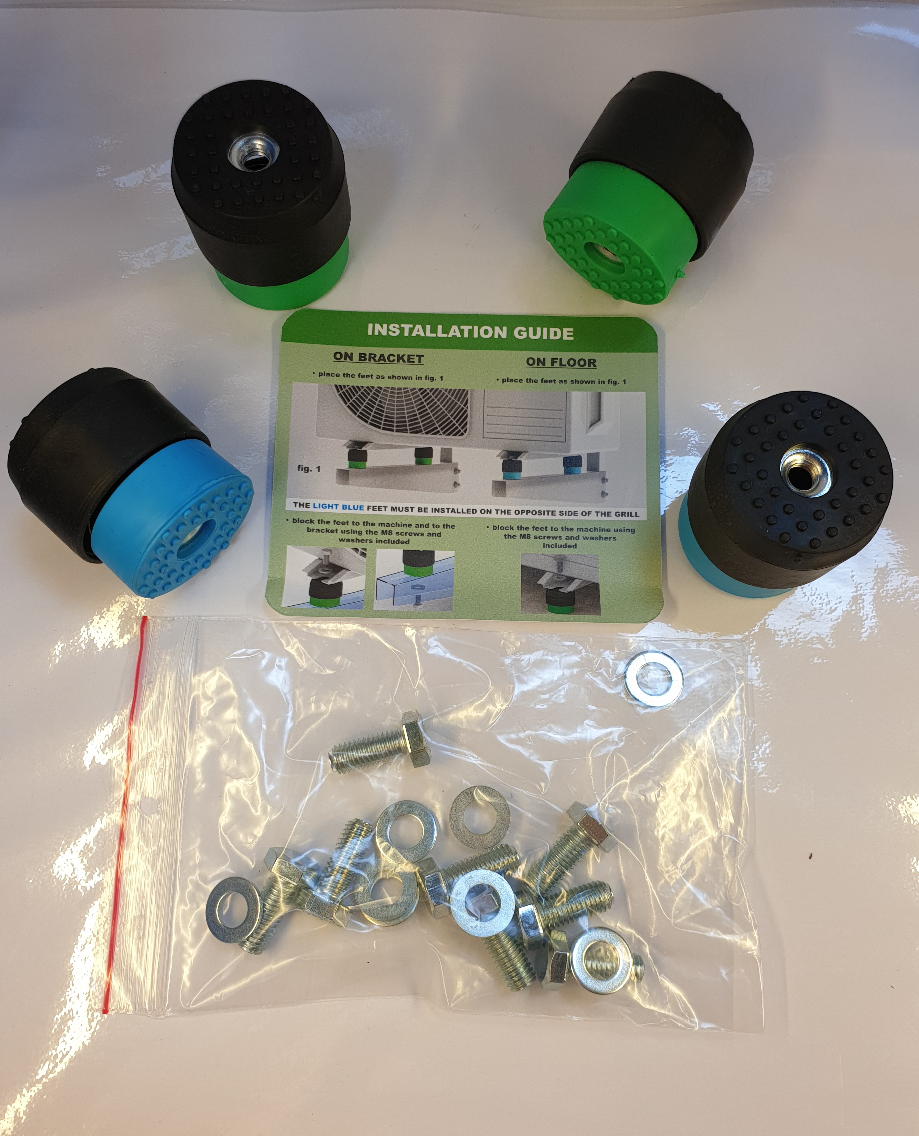 ANTIVIBRANTE KIT CB1MNaV/00000 - PORTATA FINO A 55 KG MOLLA IN ACCIAO ARMONICO PER UNITÀ ESTERNE