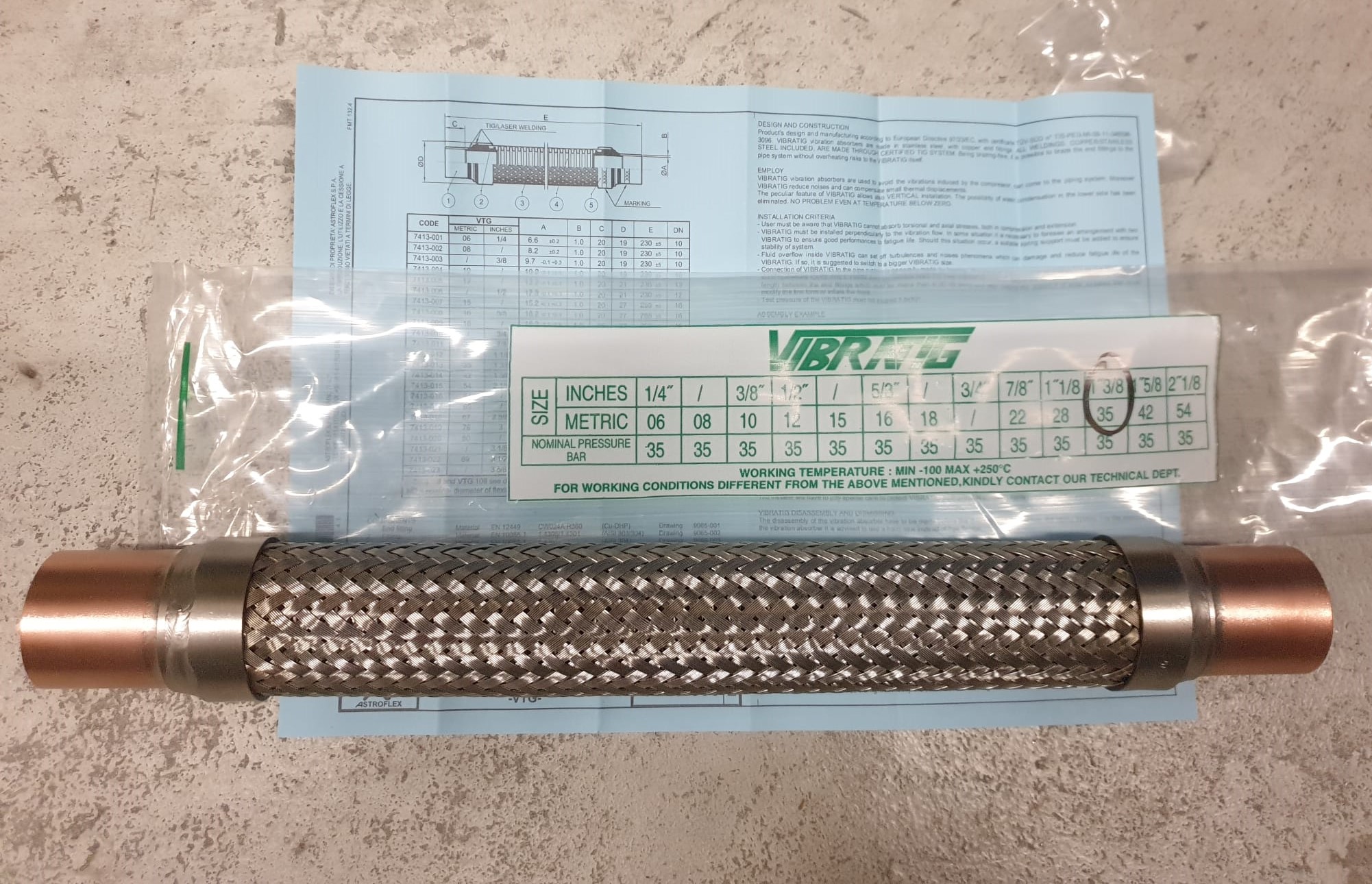 ANTIVIBRANTE VIBRATIG VTG 35 - 1 3/8" PN 35 COD. 7413-013