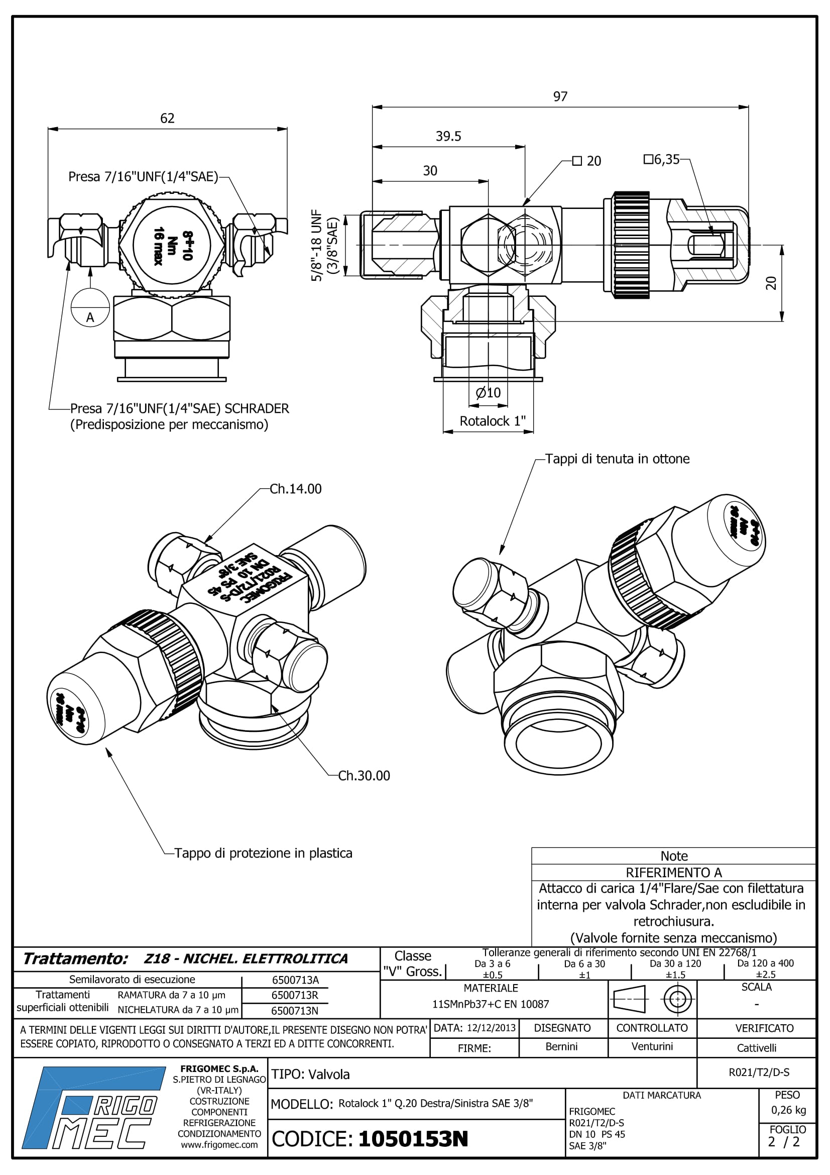 VALVE ROTALOCK 1 "Q.20 DROITE/GAUCHE SAE 3/8" 