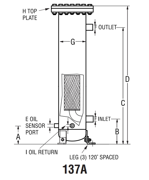 SEPARATEUR D'HUILE COALESCENTS 137A 1-1/4" BW 130 Series pour CO2 transcritique - TEMPRITE