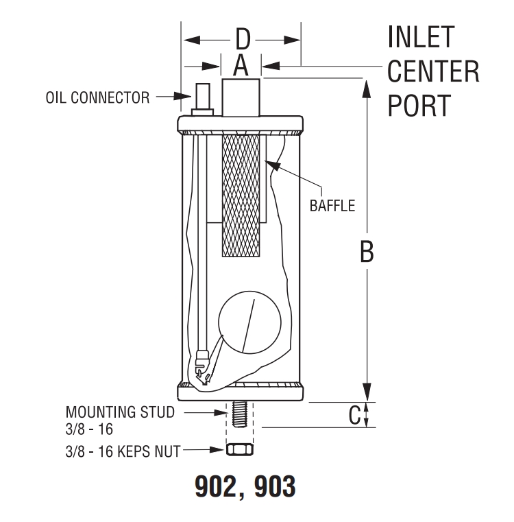 SEPARATEUR D'HUILE COALESCENTS 902, 5/8" SÉRIE 900 - TEMPRITE - HERMÉTIQUES pour HFC, HFO, HC und CO2 subkritisch