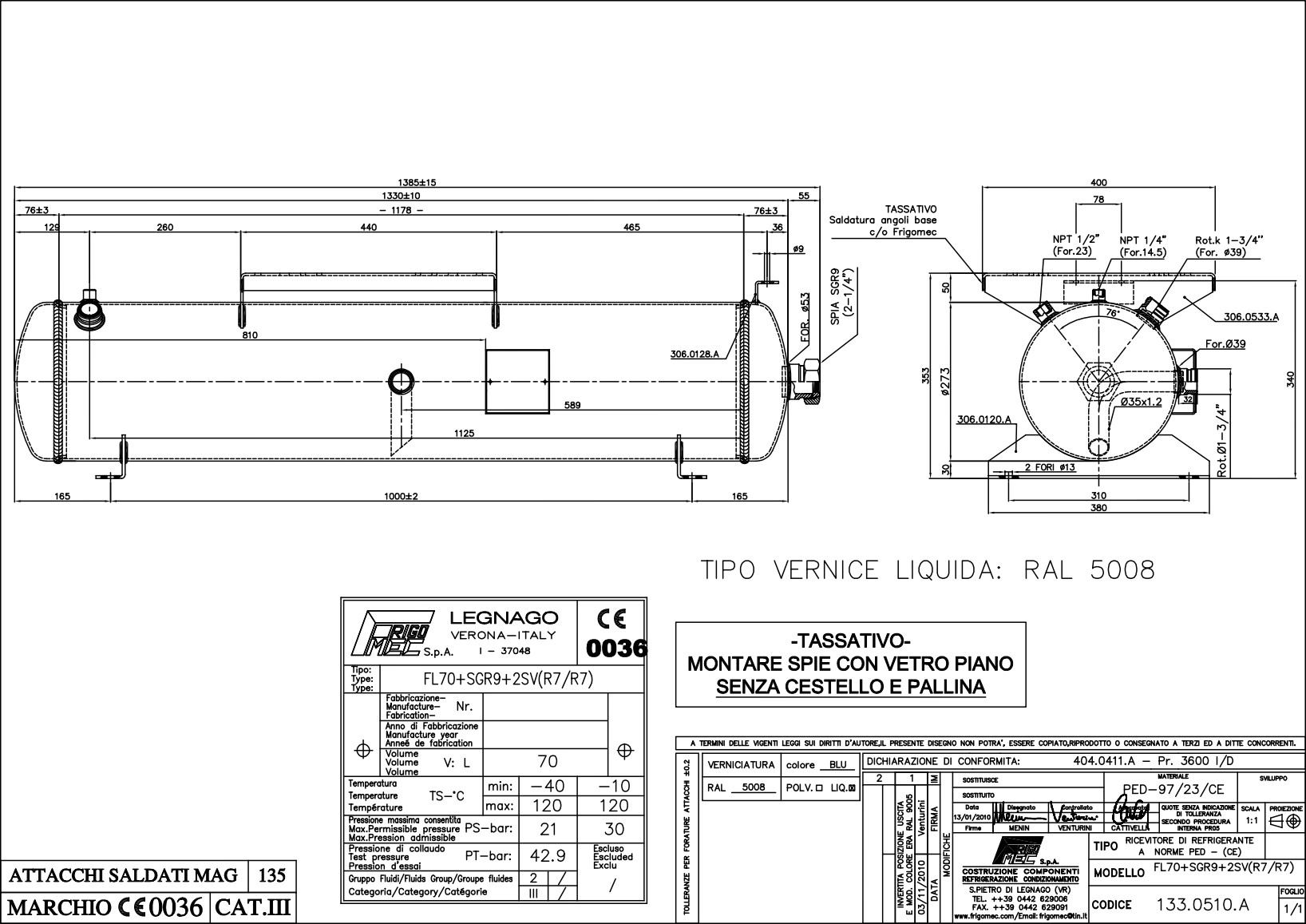 SAMMLER LIEGEND 70 LITER 30 BAR 