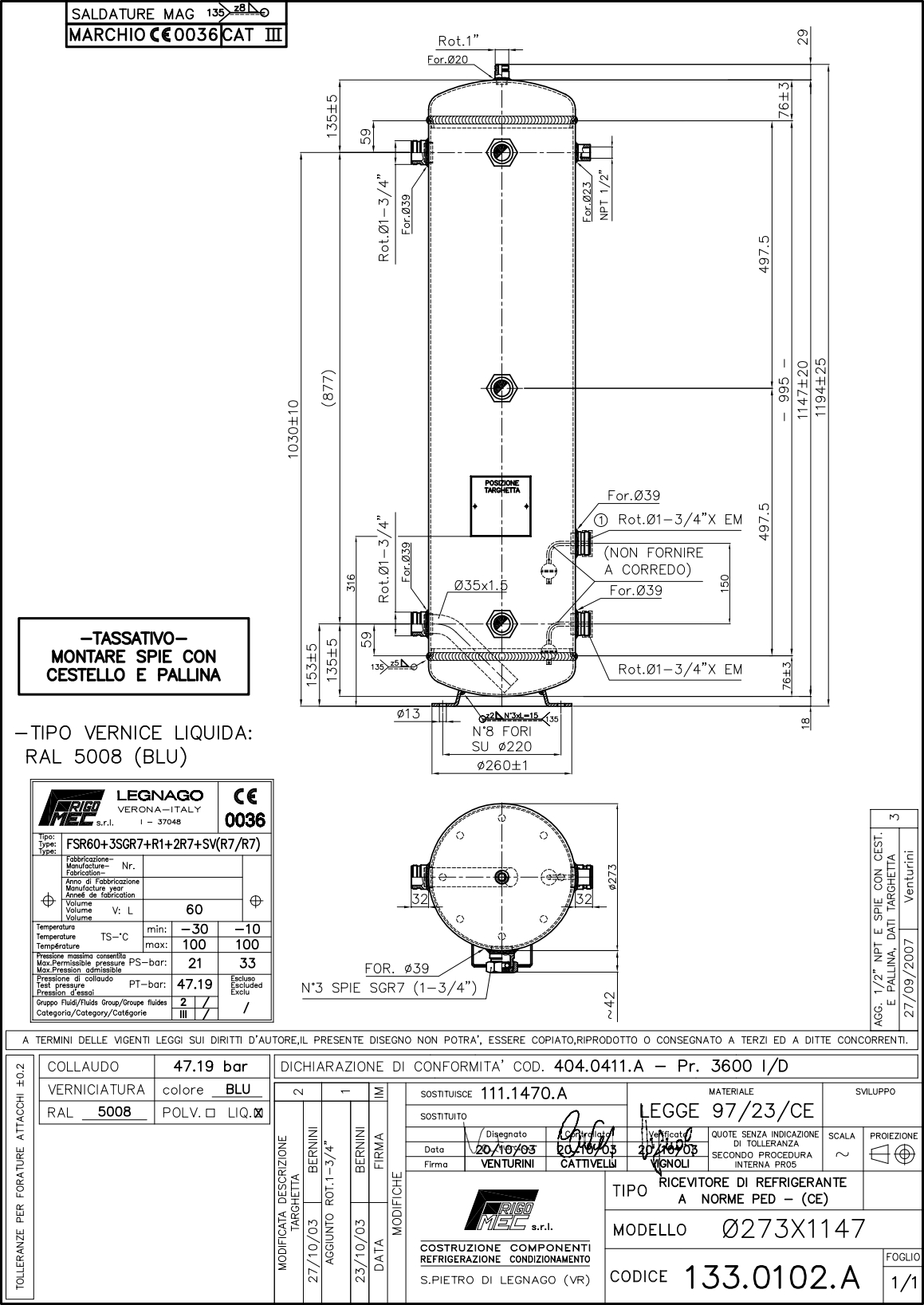 STEHSAMMLER 60 LITER 33 BAR 