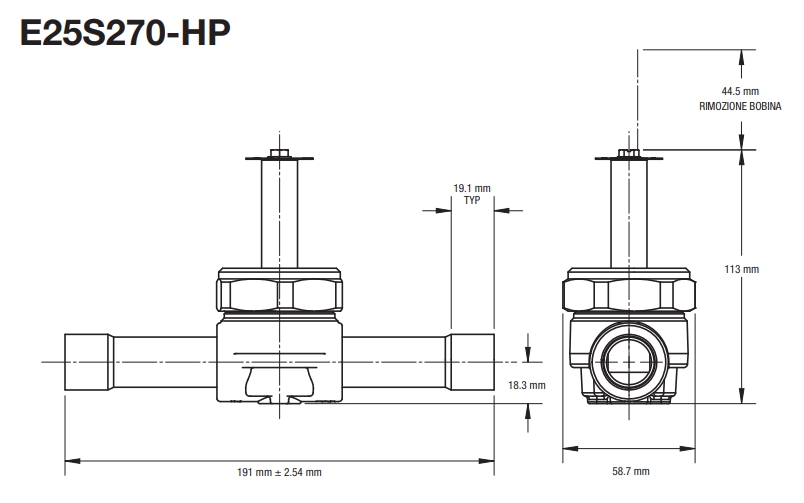 VANNE MAGNETIQUE E25S270-HP 7/8" -  COD. 4089-00 