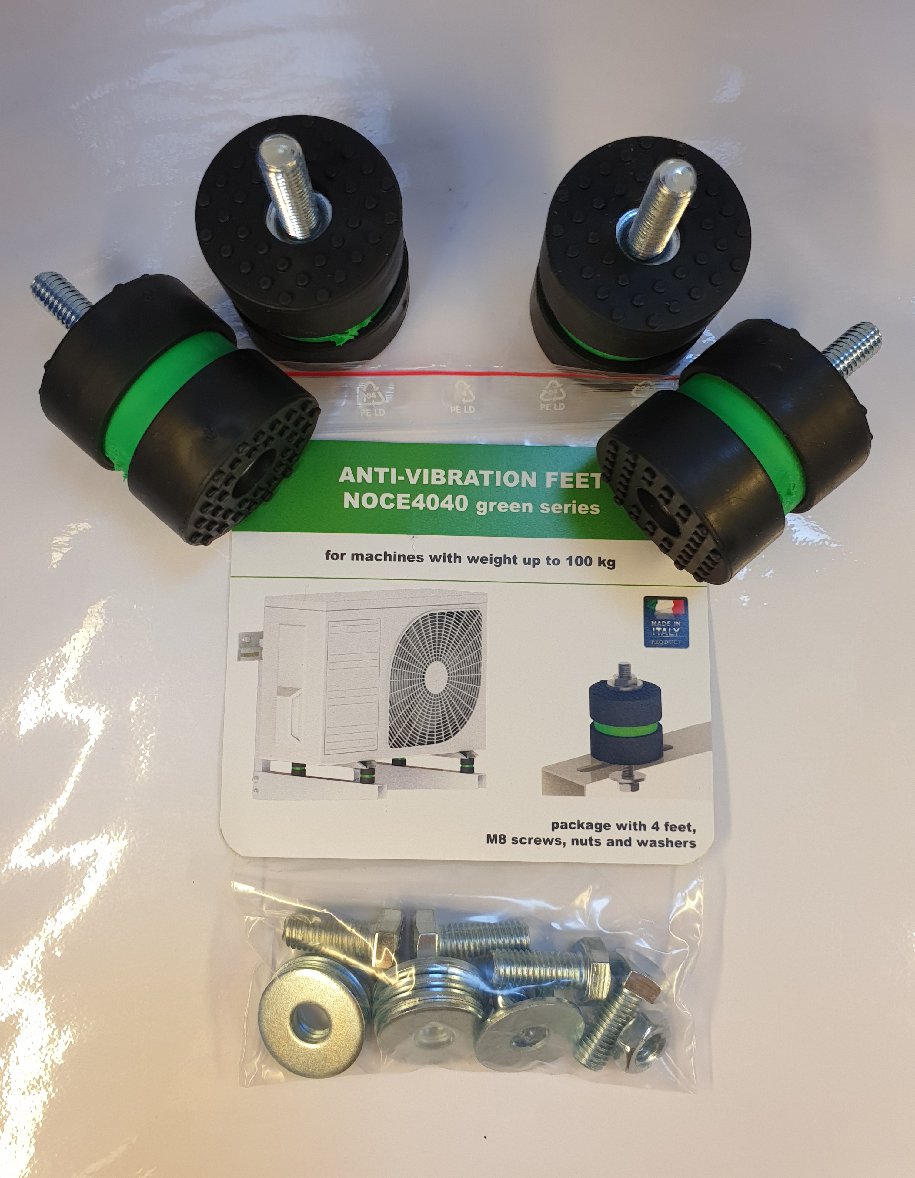 ANTIVIBRANTE KIT NOCEVD4040 - PORTATA FINO A 100 KG VERSIONE VD: VITE-DADO