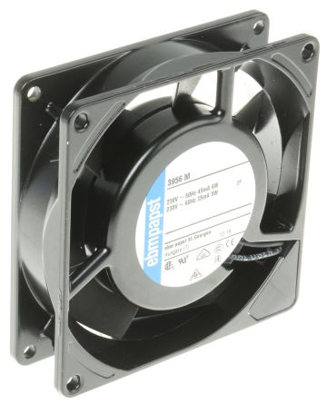 VENTILATEUR EBM-PAPST 3956 M AC Fans AC Tubeaxial Fan, 92x92x25mm, 230VAC, 26.5CFM, 6W, 29dBA, 2150RPM, Ball 